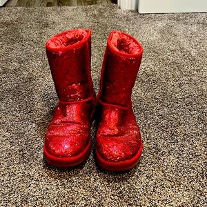 Red sequin sparkle UGG boots